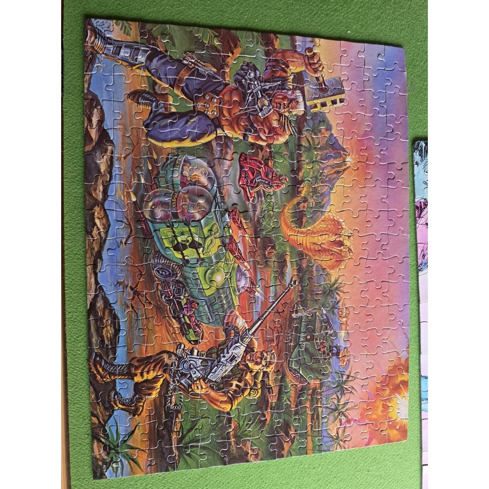 GI JOE Milton Bradley 221 pc Puzzle Scne 3 Rd Pig VS Reptr‎ GI Joe 1988 Complete